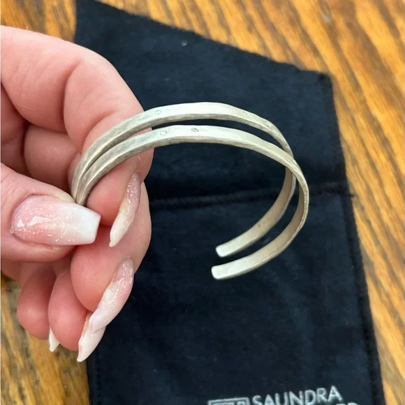 Saundra Messinger Sterling Silver w/Diamond Cuffs - Picture 2 of 7